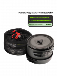 Посуда туристическая набор 27 в 1 Огонёк OG-TRD02 МЯТАЯ УПАКОВКА